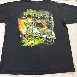 Vintage NHRA John Force Shirt Mens XL Black Drag Racing Funny Car Y2K